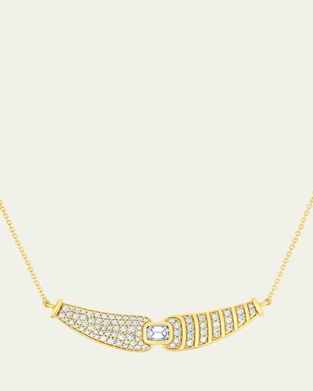 18K Yellow Gold Adir Diamond Charm Necklace